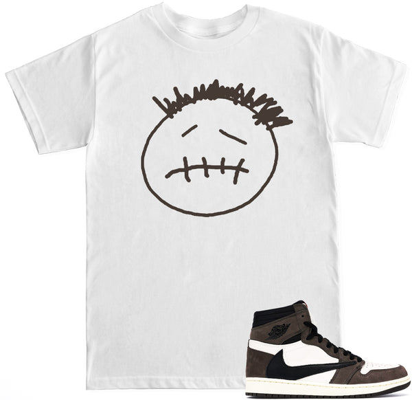 cactus jack smiley Men's Face Logo AJ1 Cactus Jack Travis Scott Retro 1 Tank Top XL / Black/Brown