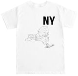 Men's NY NEW YORK MAP T Shirt
