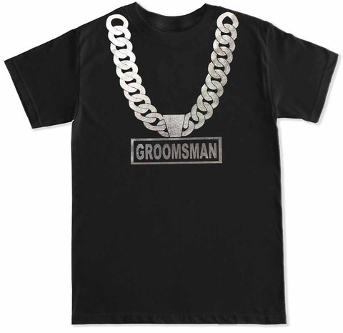 Men's Bachelor Party Groomsman Silver Chain T Shirt