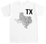 Men's TX TEXAS MAP T Shirt