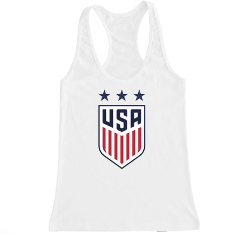 Ladies FIFA World Cup USA Badge Middle Chest Racerback Tank Top