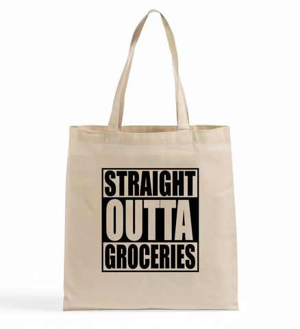 Straight Outta Groceries Cotton Canvas Tote Bag