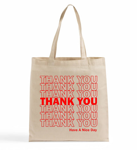 Thank You Cotton Canvas Tote Bag