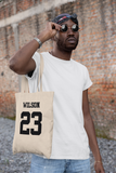 Custom Name and Number Cotton Canvas Tote Bag