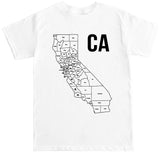 Men's CA CALIFORNIA MAP T Shirt