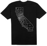 Men's CA CALIFORNIA MAP 2-SIDED T Shirt