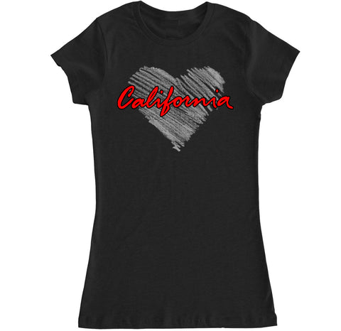 Women's California Heart T Shirt