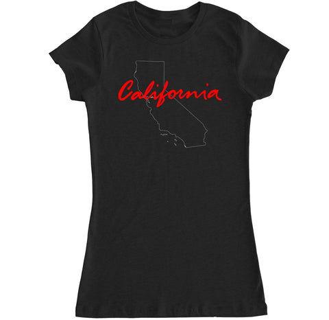 Women's California State Outline T Shirt