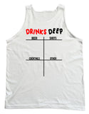 Men's Drinks Deep Party Shots Beer Cocktails Funny Back Sided Tank Top
