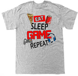 Men's Eat Sleep Game Repeat T Shirt
