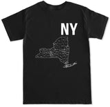 Men's NY NEW YORK MAP T Shirt