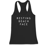 Women's Resting Beach Face Racerback Tank Top