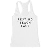 Women's Resting Beach Face Racerback Tank Top