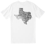 Men's TX TEXAS MAP 2-SIDED T Shirt