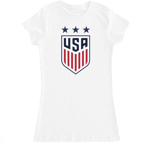 Ladies FIFA World Cup USA Badge Middle Chest T Shirt