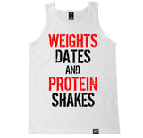 Men's WEIGHTS DATES AND PROTEIN SHAKES Tank Top